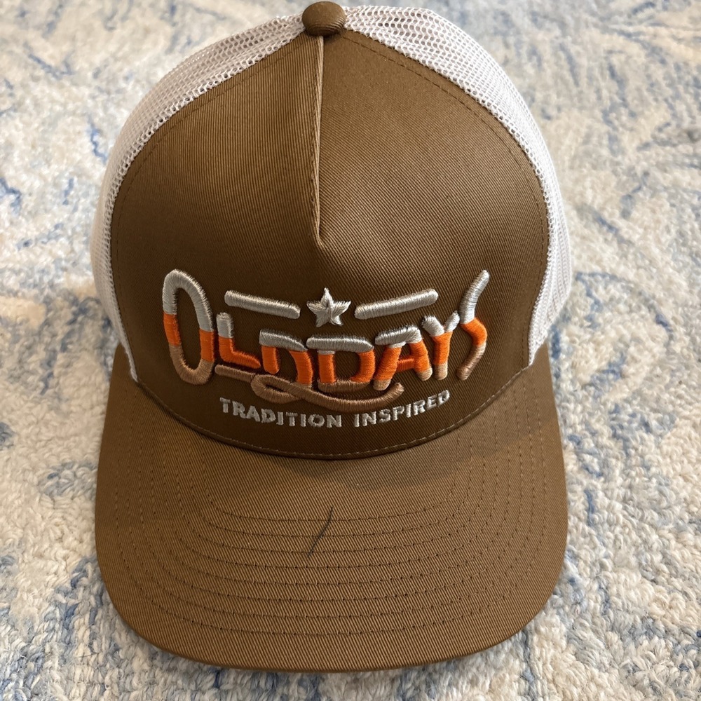 Cap America Hat , Trucker , Brown And Tan, NWT, Embroidered Logo Old Days